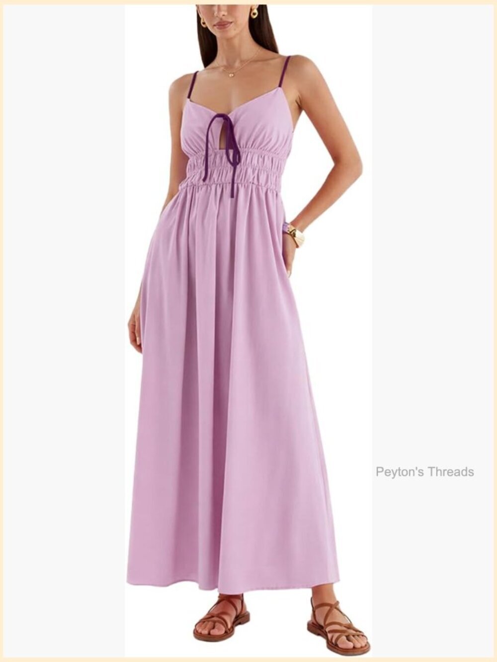 Women's Backless Spaghetti Strap Maxi Dress with Sweetheart Neckline and